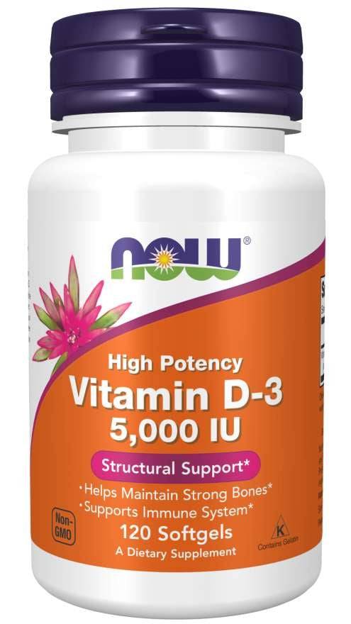 NOW FOODS Vitamin D-3 5000 IU 120ct - New Heights Supplements