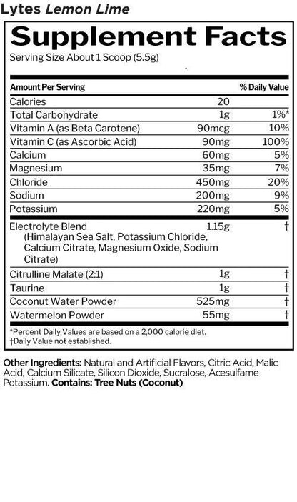 Lytes+ 40 Serving Lemon Lime - New Heights Supplements