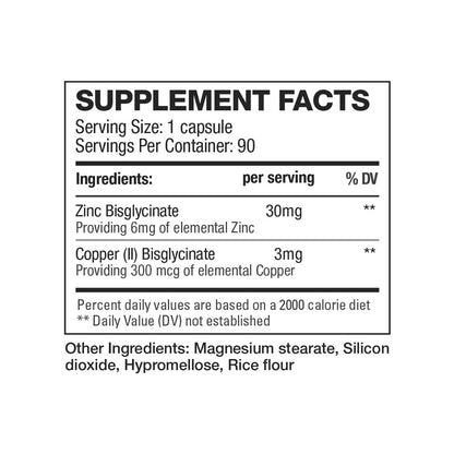 Zinc 30mg 90 Capsules